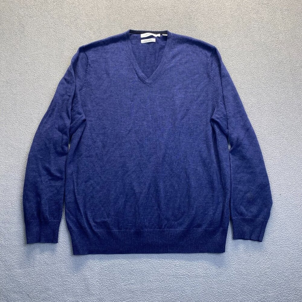 Calvin Klein 100% Merino Blue Long Sleeve Sweater‎ Mens SizeXL